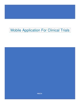 Mobile application for clinical trial