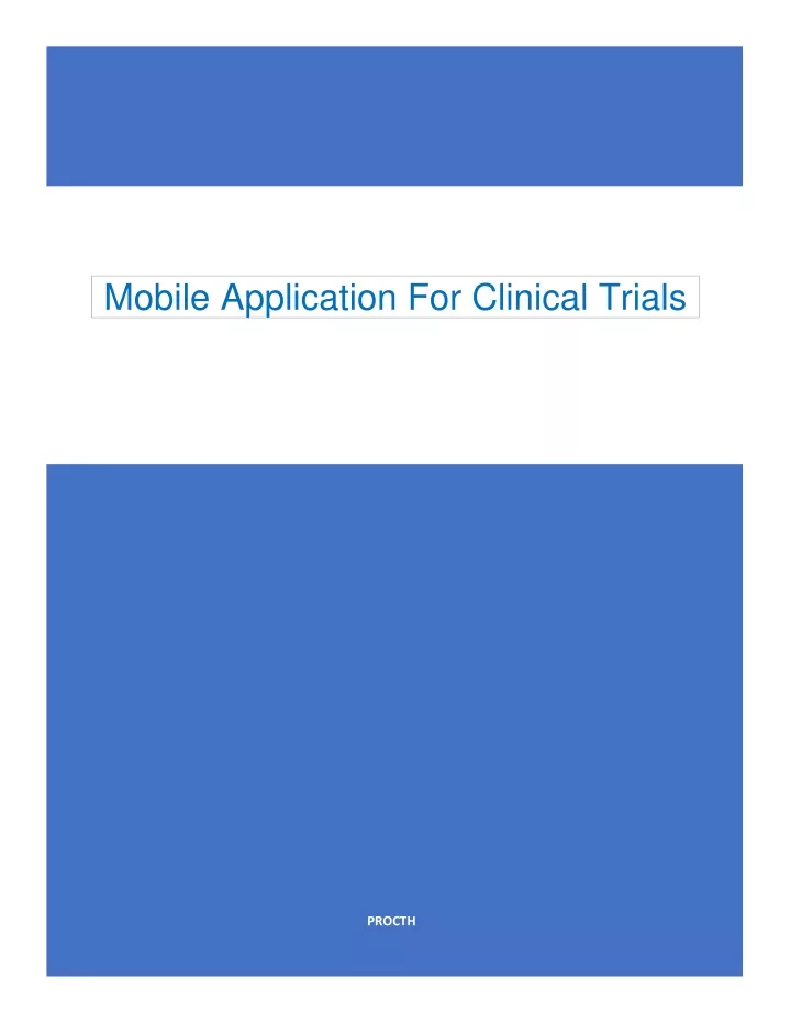 mobile application for clinical trials