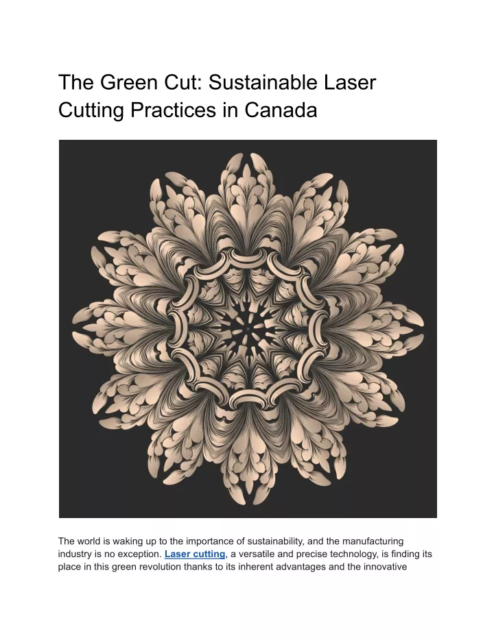 the green cut sustainable laser cutting practices