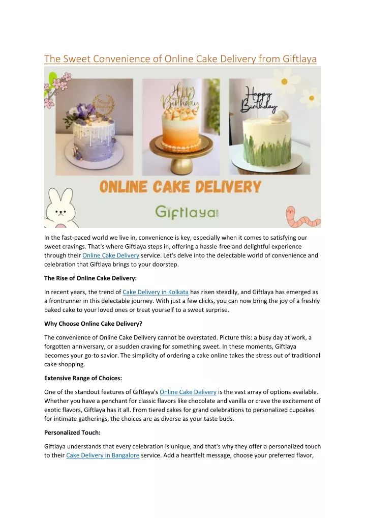 the sweet convenience of online cake delivery