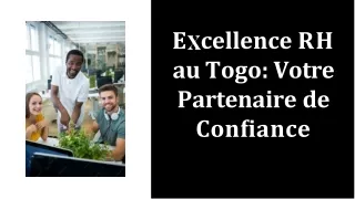 Excellence RH au Togo Votre Partenaire de Confiance - Cabinet de Conseil RH