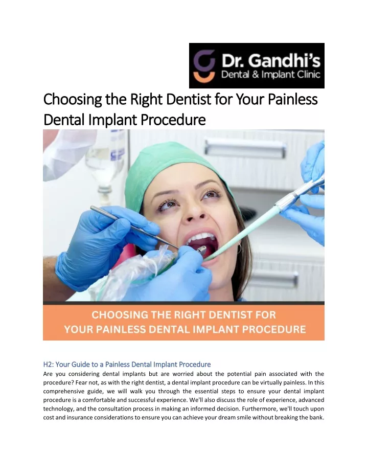 choosing the right dentist for your painless