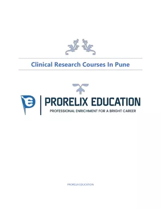 Clinical research courses in pune