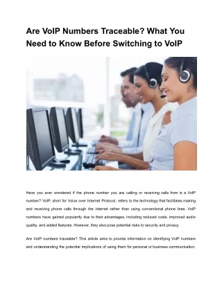 Are VoIP Numbers Traceable? What You Need to Know Before Switching to VoIP