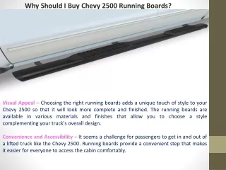 Why Should I Buy Chevy 2500 Running Boards