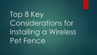 Top 8 Key Considerations for Installing a Wireless Pet Fence