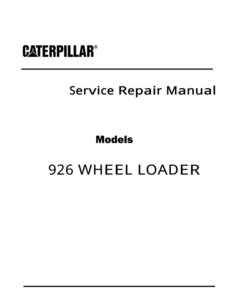 service repair manual