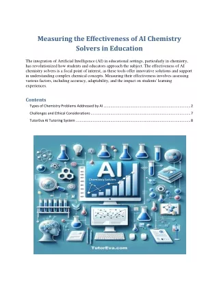 Measuring the Effectiveness of AI Chemistry Solvers in Education