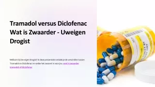 Tramadol versus Diclofenac Wat is Zwaarder - Uweigen Drogist