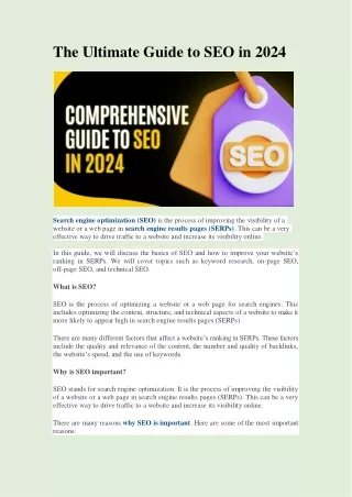 Ultimate Guide to SEO in 2024
