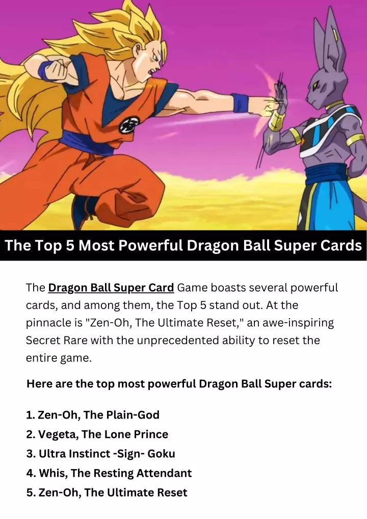 the top 5 most powerful dragon ball super cards