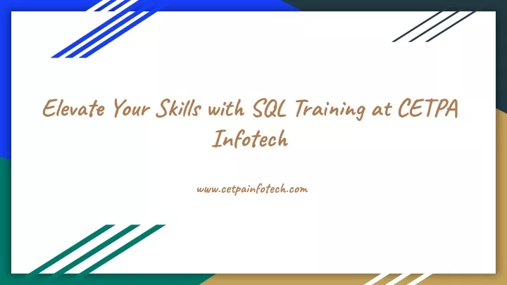 elevate your skills with sql training at cetpa