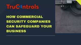 How Commercial Security Companies Can Safeguard Your Business