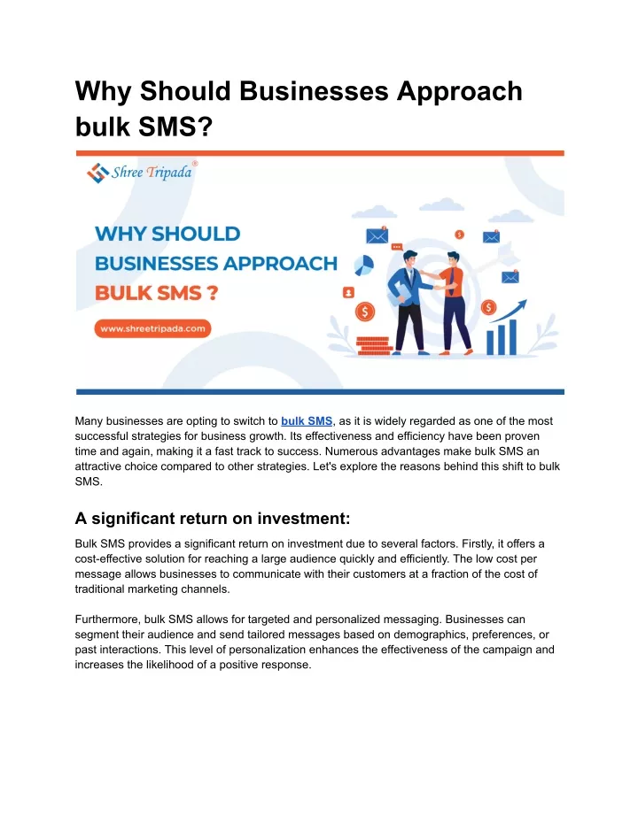 why should businesses approach bulk sms