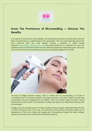 Discover Radiant Skin with Microneedling Treatment in New York