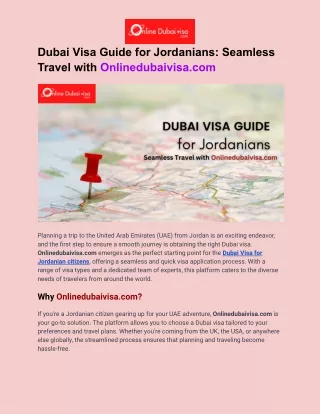 Dubai Visa Guide for Jordanians .