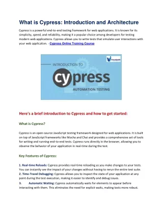 Cypress Online Training Course |  Cypress Training