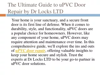 uPVC door repair