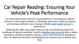 car repair reading ensuring your vehicle s peak performance