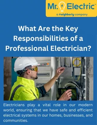 What Are the Key Responsibilities of a Professional Electrician