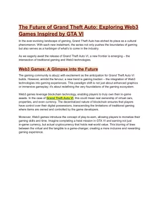 the future of grand theft auto exploring web3