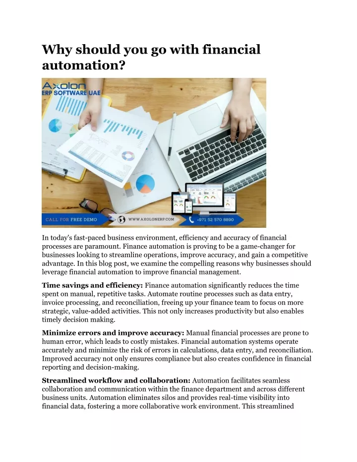 why should you go with financial automation