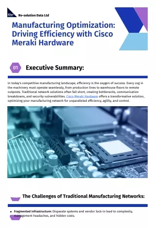 Manufacturing Optimization Driving Efficiency with Cisco Meraki Hardware