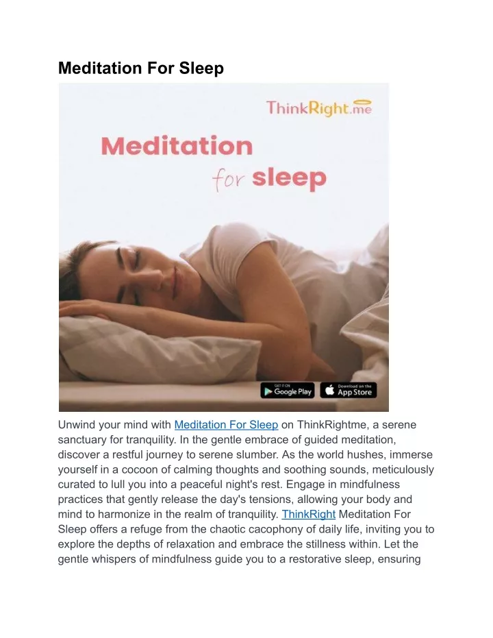 meditation for sleep