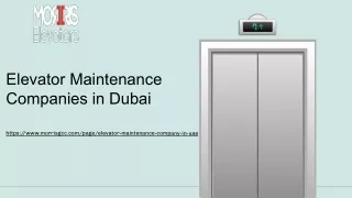 Elevator Maintenance Companies in Dubai