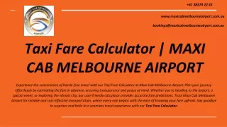 Taxi Fare Calculator | MAXI CAB MELBOURNE AIRPORT
