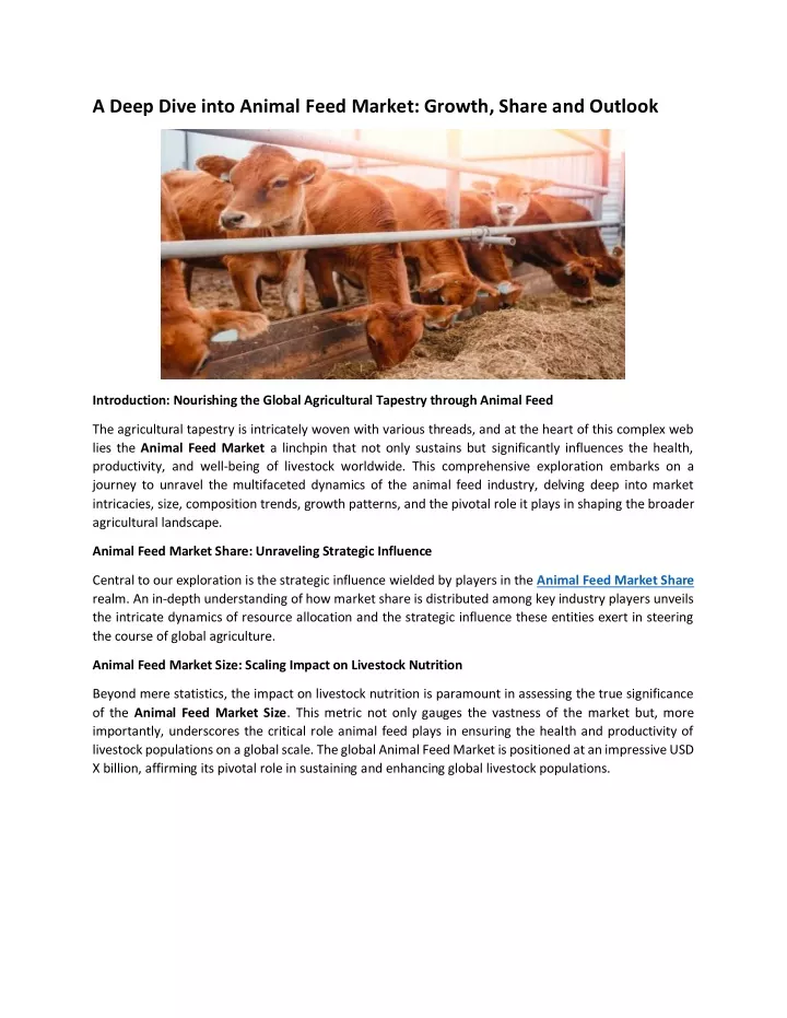 a deep dive into animal feed market growth share