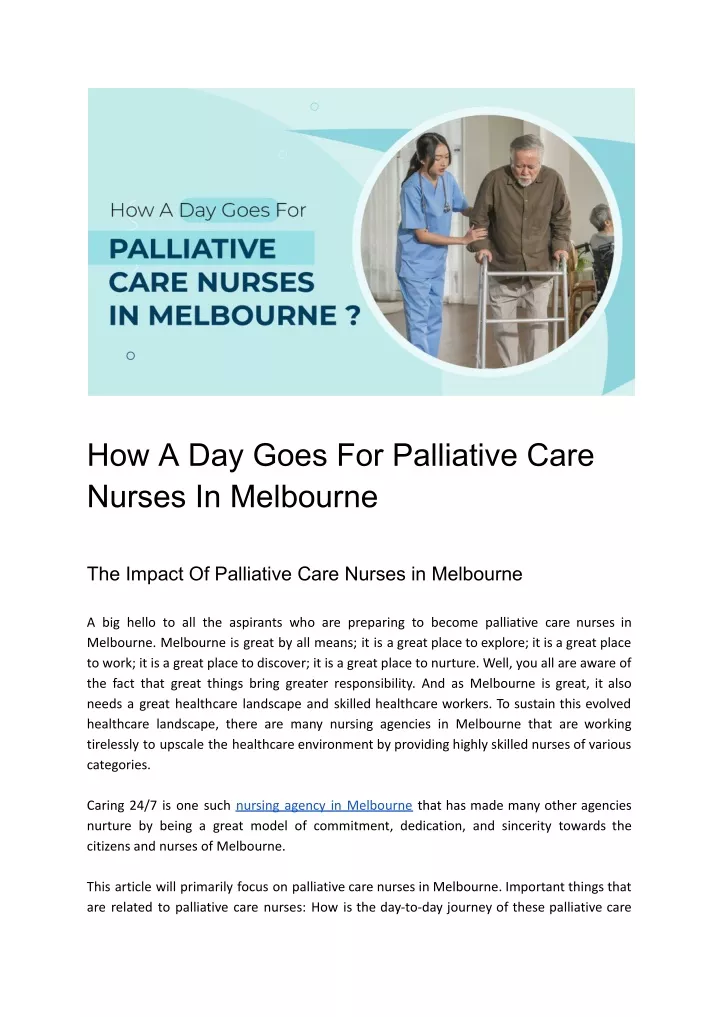 how a day goes for palliative care nurses