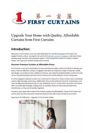 affordable curtains in Singapore
