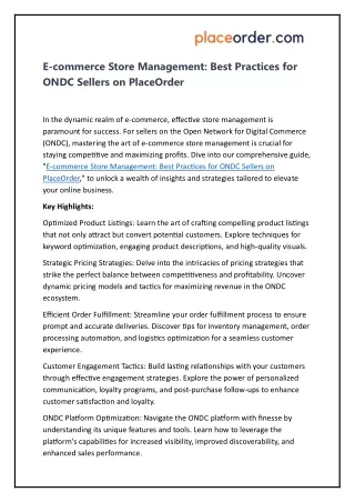 E-Commerce Store Management Best Practices for ONDC Sellers