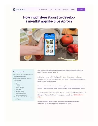 How much does it cost to develop a meal kit app like Blue Apron