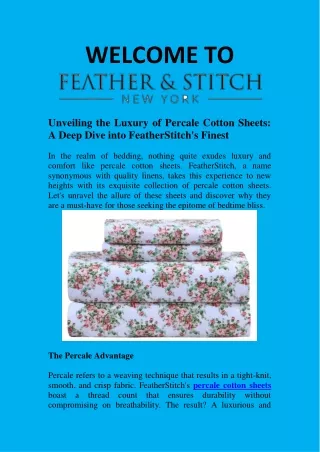 Unveiling the Luxury of Percale Cotton Sheets