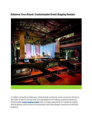 enhance your brand customizable event staging