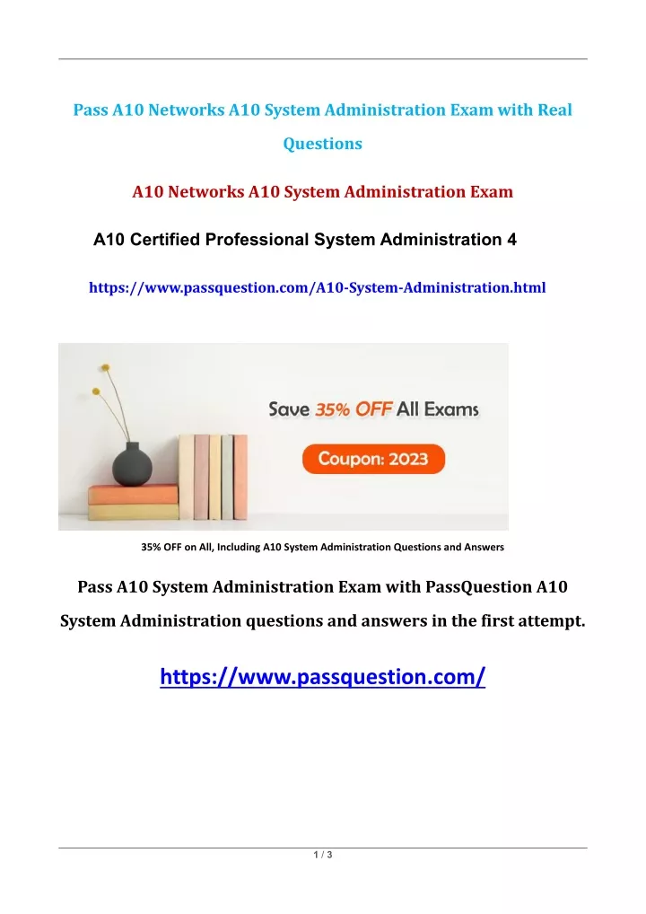 pass a10 networks a10 system administration exam