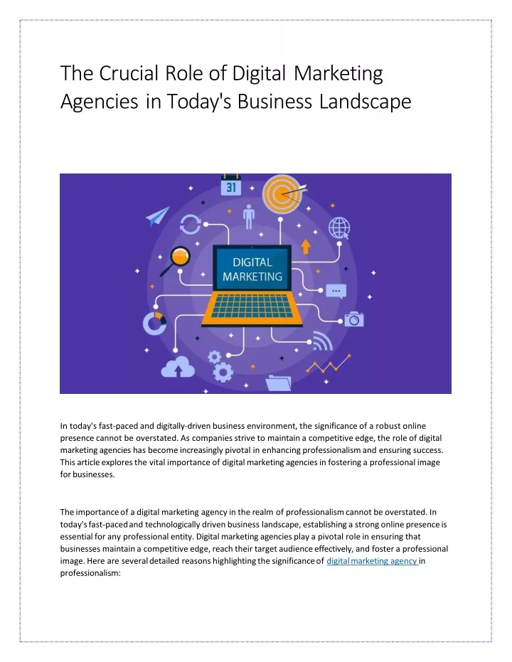 the crucial role of digital marketing agencies in today s business landscape