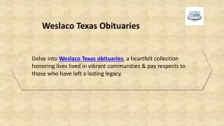 Weslaco Texas Obituaries