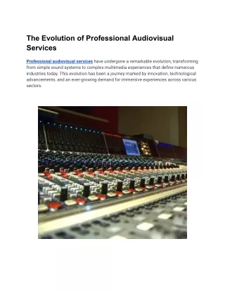 8.Professional audiovisual services