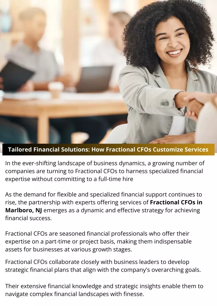 tailored financial solutions how fractional cfos