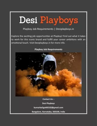 Playboy Job Requirements | Desiplayboys.in