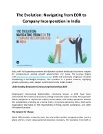 The Evolution Navigating from EOR to Company Incorporation in India - slide 1