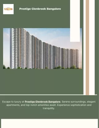 Prestige Glenbrook Bangalore PDF