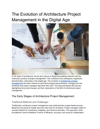 Digital Evolution In Architecture Project Management