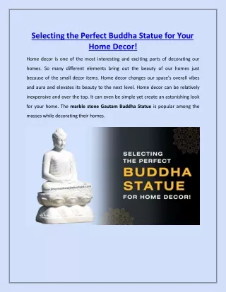 Selecting the Perfect Buddha Statue for Your Home Decor!