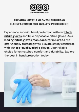 Premium Nitrile Gloves | European Manufacturer for Quality Protection