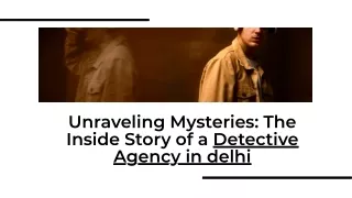 Detective Agency In Delhi