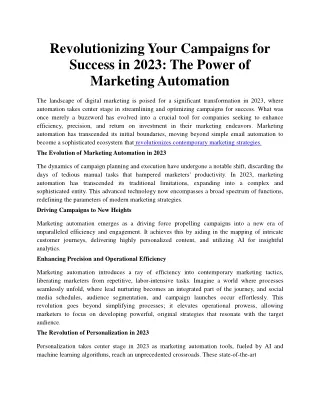 revolutionizing your campaigns for success